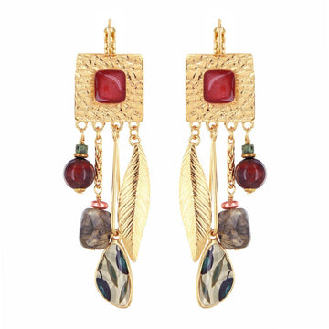 Olive Square Drop Earrings