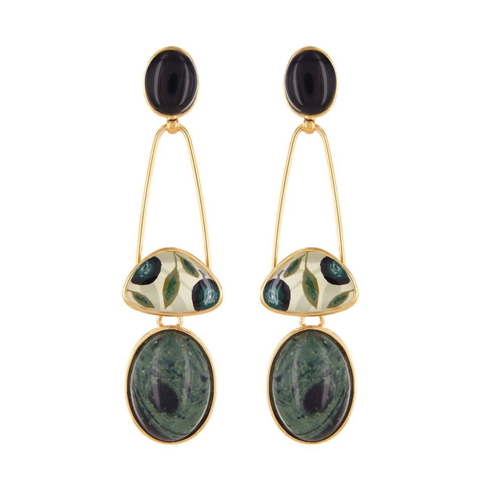 Olive Arch Drop Earrings