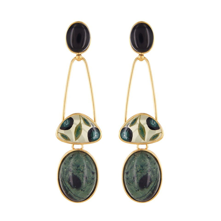 Olive Arch Drop Earrings