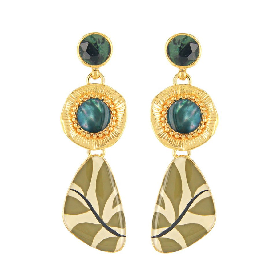 Zen Blu Bloom Studded Drop Earring