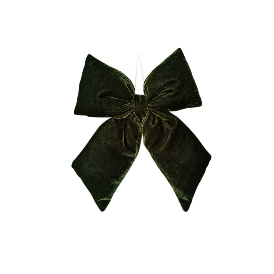 Green Large Velvet Bow