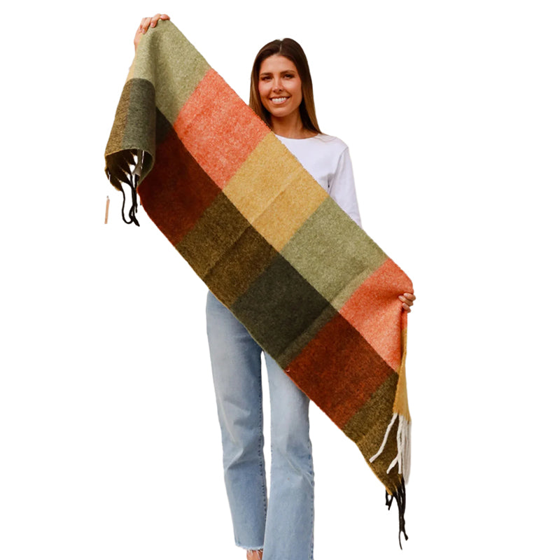 Autumn Checkered Winter Scarf