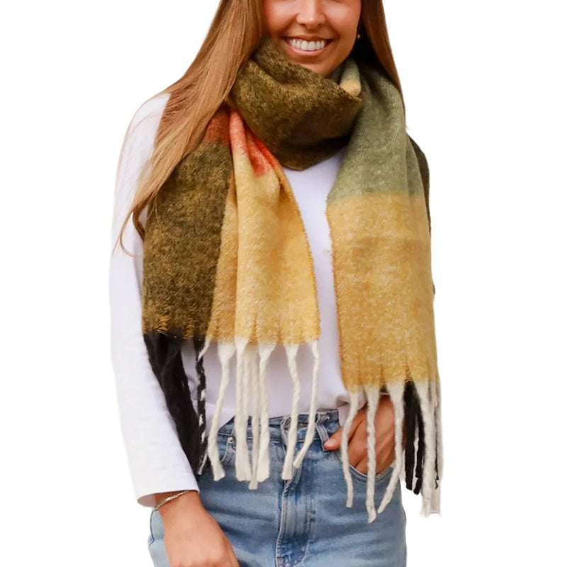 Autumn Checkered Winter Scarf