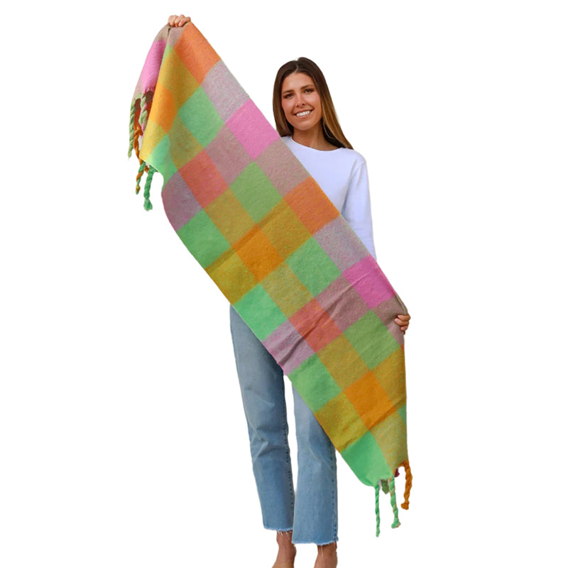 Colourful Checkered Winter Scarf