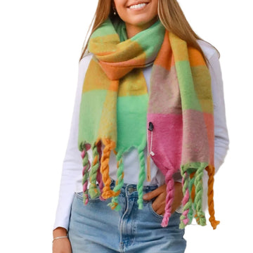 Colourful Checkered Winter Scarf