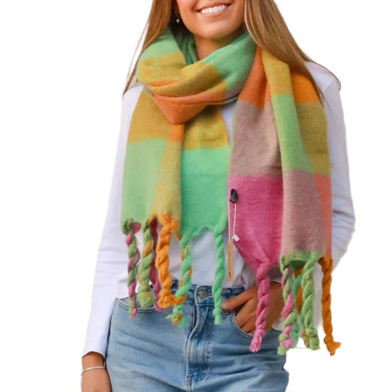 Colourful Checkered Winter Scarf