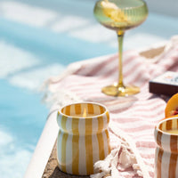 Gold Coast Striped Cabana Candle