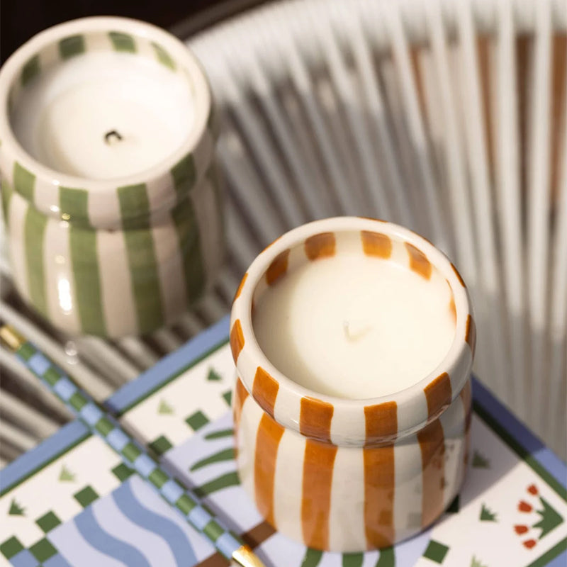 Sienna Sunset Striped Cabana Candle