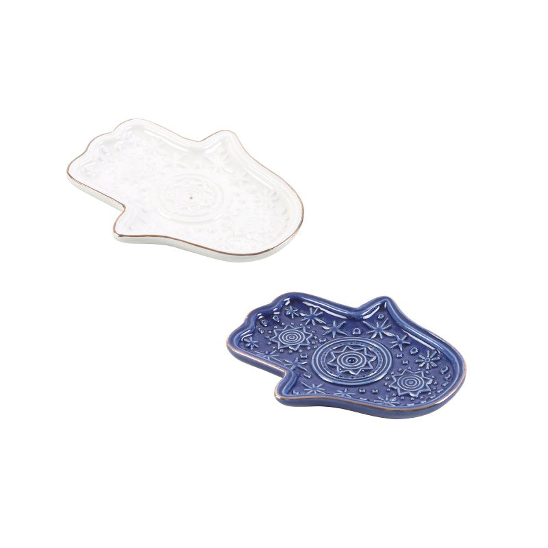 Ceramic Hamsa Incense Holder