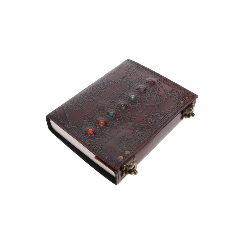 Chakra Stone Embossed Leather Journal
