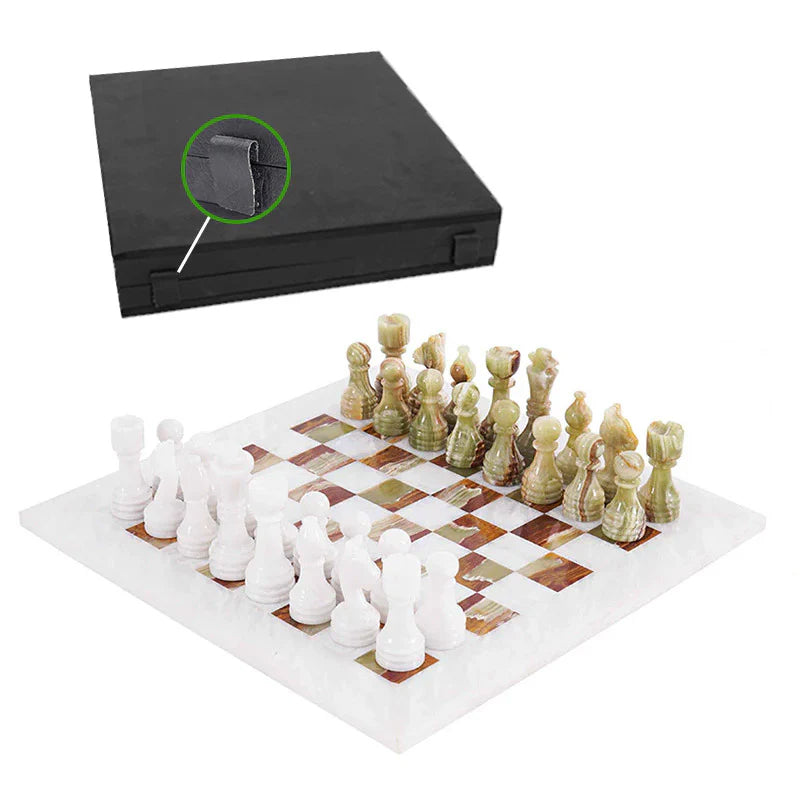 Marble Chess Set - Green and White