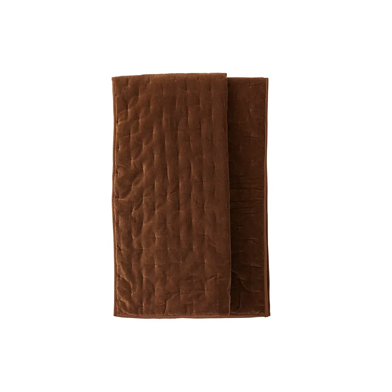 Quilted Velvet Throw - Cocoa