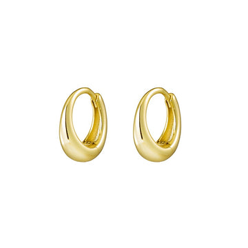 Gold Concave Mini Hoops