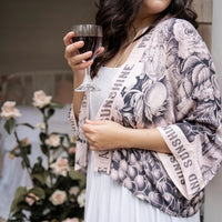 Peace Wine Sunshine Cropped Kimono