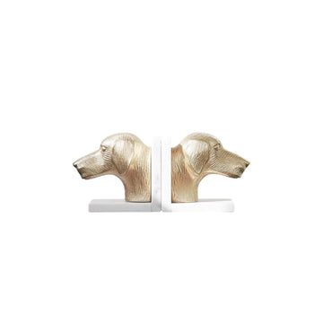 Gold Metal Dog Bookends