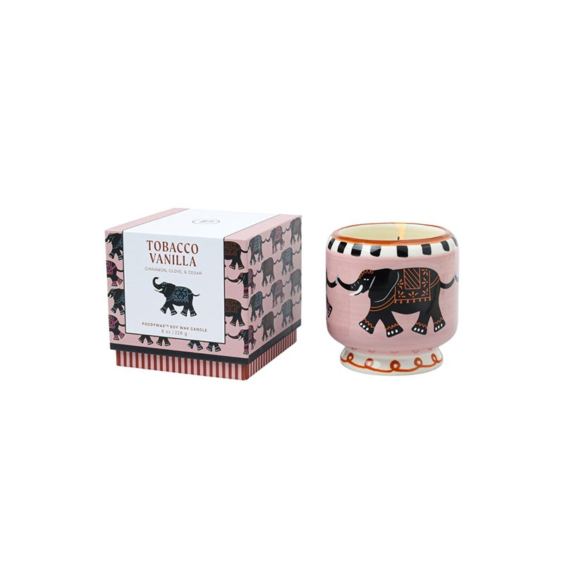 Tobacco Vanilla Elephant Ceramic Candle