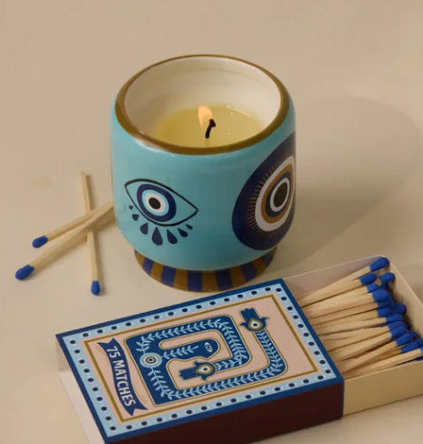 Incense and Smoke Eye Ceramic Candle