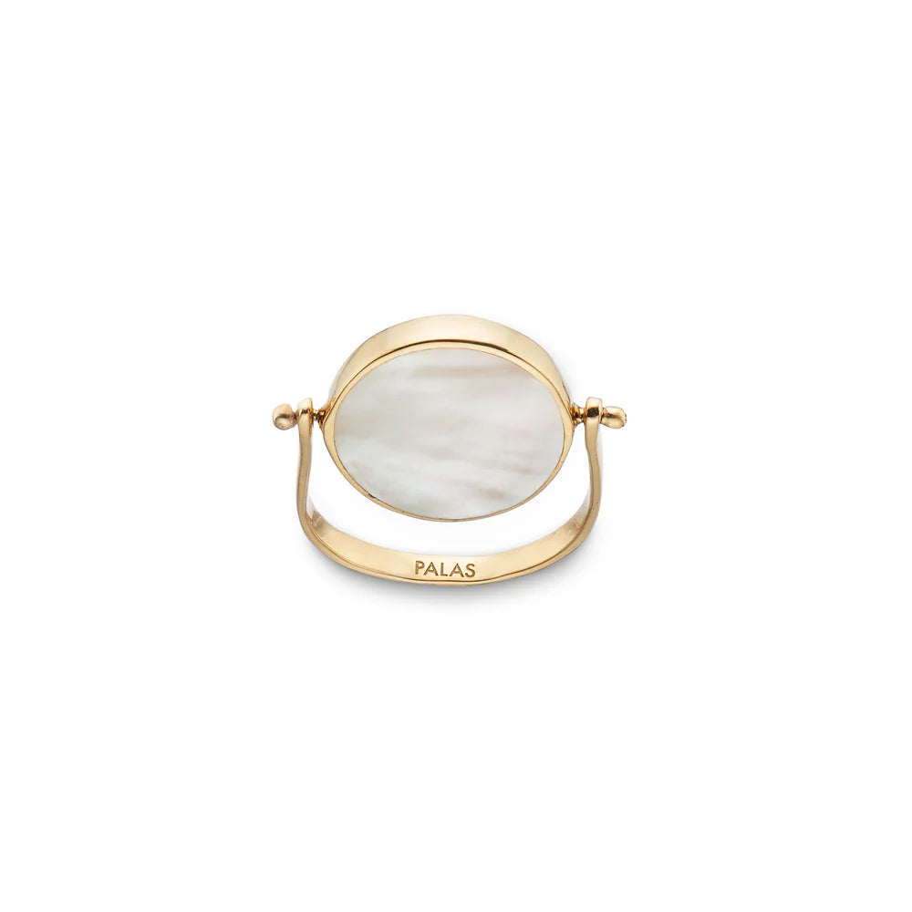 Palas Mother of Pearl Evil Eye Spinning Ring