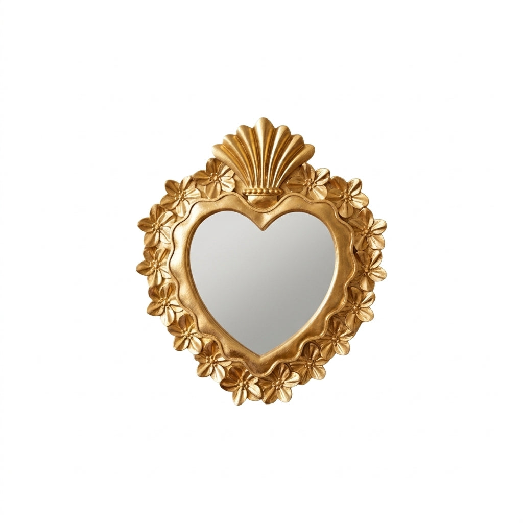 Floral Edge Heart Mirror