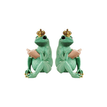 Frog with Crown Bookends