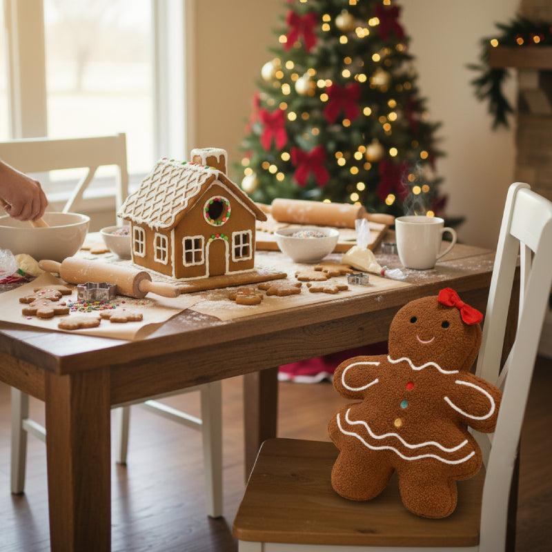 Mrs Gingerbread Christmas Cushion