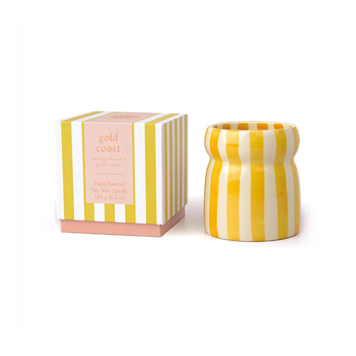 Gold Coast Striped Cabana Candle