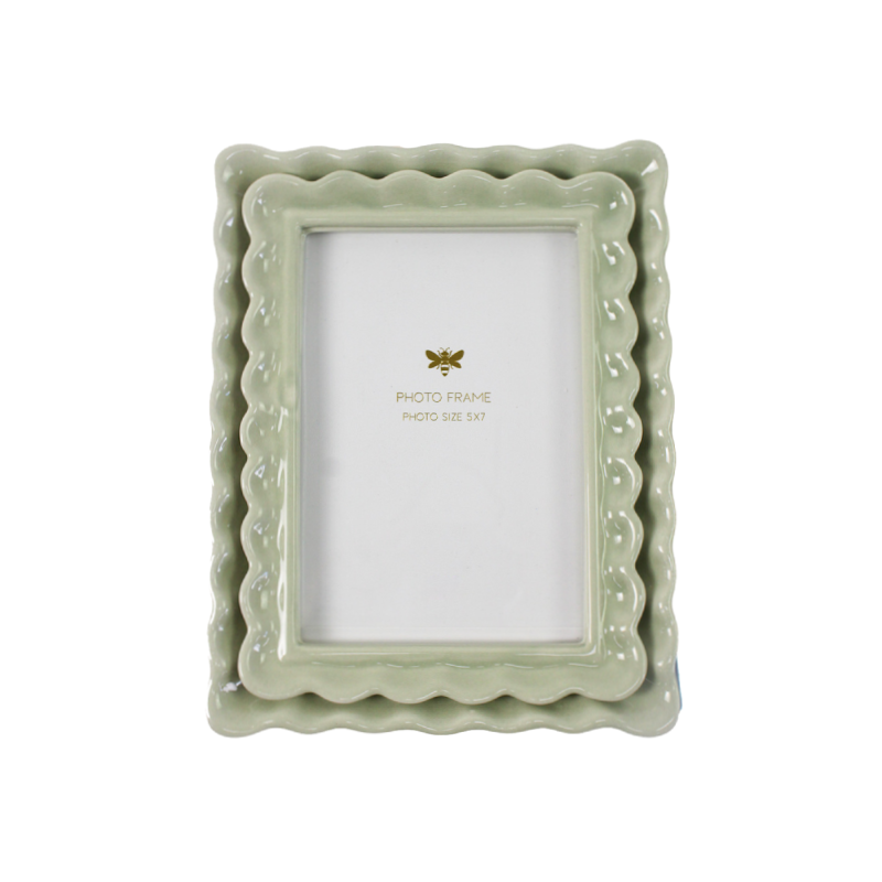 Double Scallop Photo Frame-Sage