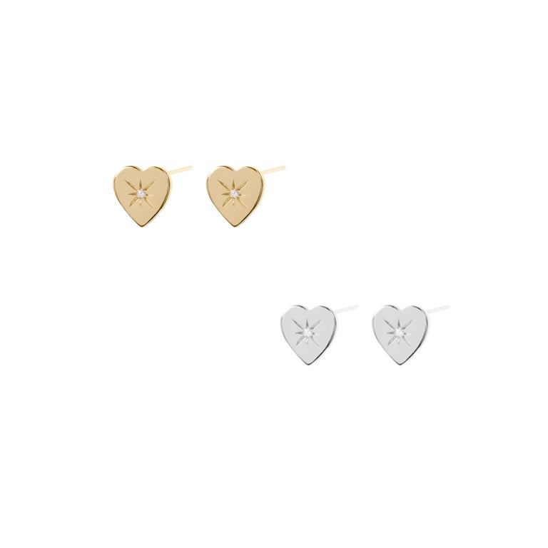 Twinkling Heart Studs