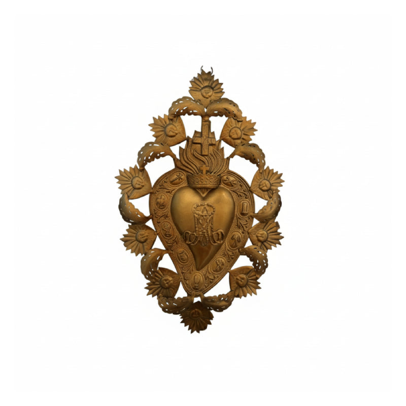 Antique Gold Sacred Heart Wall Plaque
