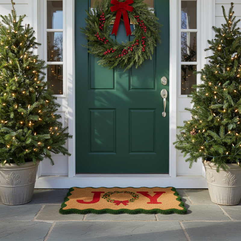Joy Christmas Door Mat
