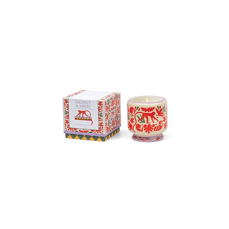 Coconut and Amber Jungle Ceramic Candle