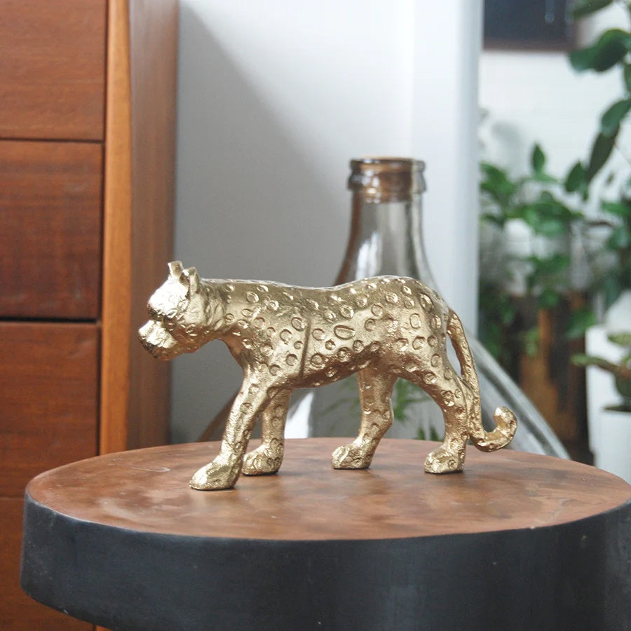 Gold Leopard Statue