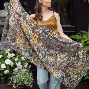 Love Grows Wild Floral Bamboo Scarf