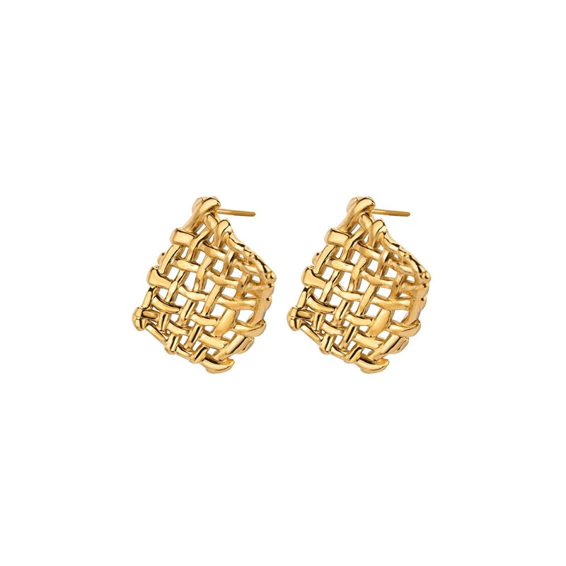 Mesh Square Stud Earrings