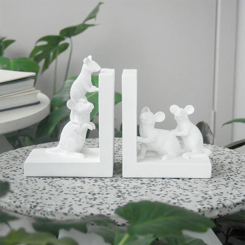 White Mouse Bookends