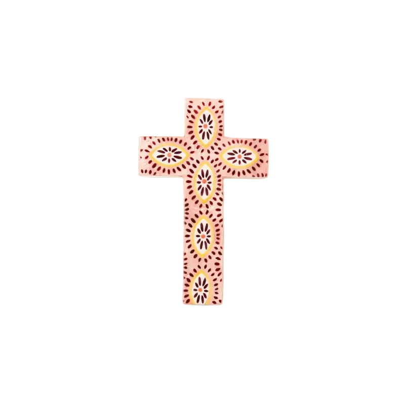 Samira Eyes Pink Cross Wall Art