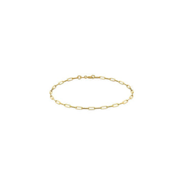 Yellow Gold Paperclip Chain Bracelet