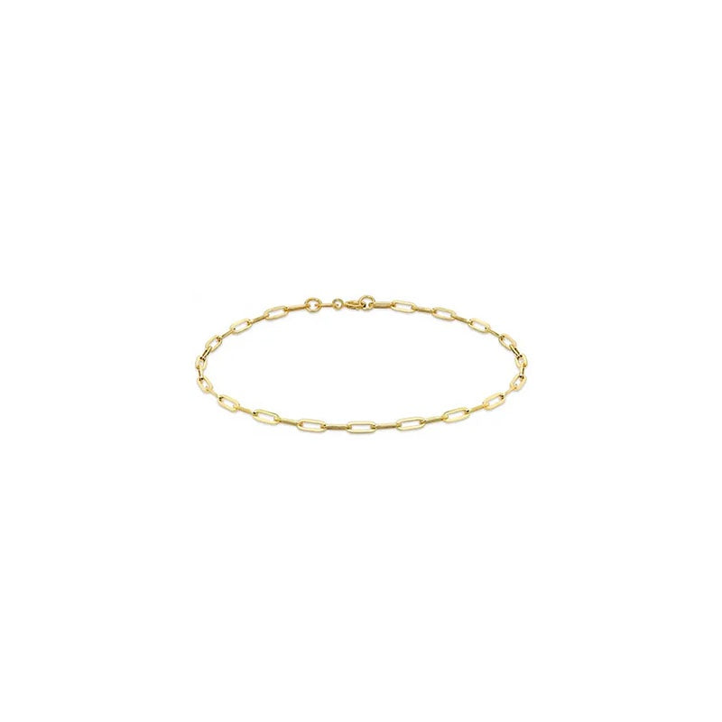 Yellow Gold Paperclip Chain Bracelet