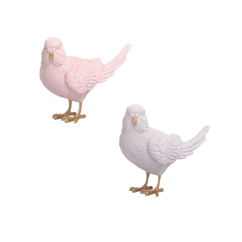 Pastel Budgie Resin Sculpture