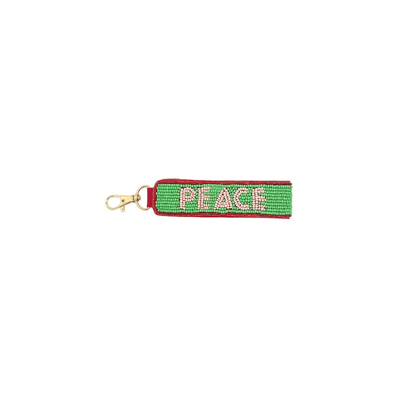 Peace Beaded Keychain
