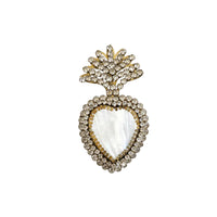 Mother of Pearl and Rhinestone Sacred Heart Box