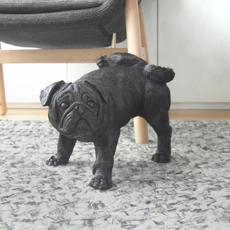 Peeing Pug Statue