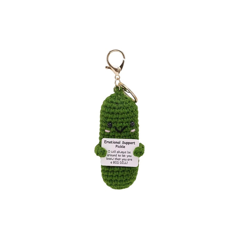 Crochet Affirmation Keychain - Pickle