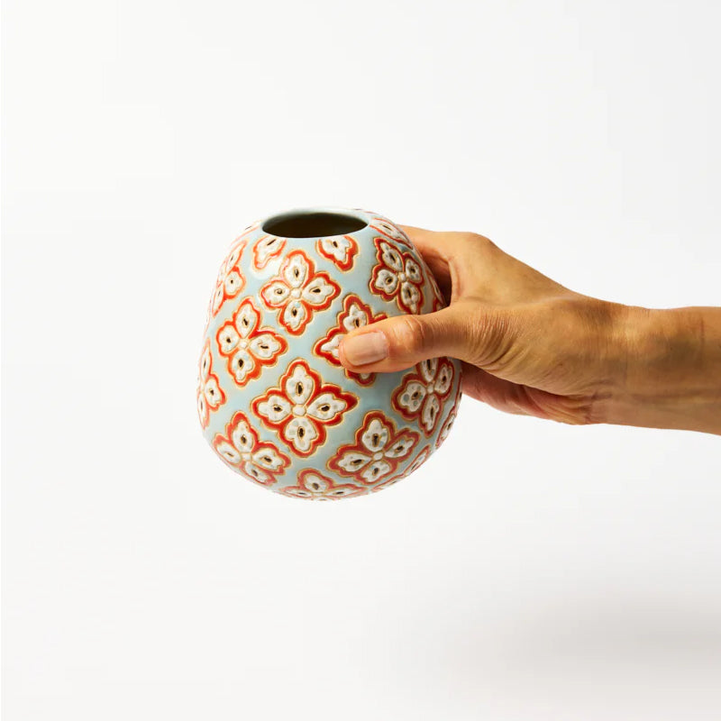 Blue Paisley Pollen Vase