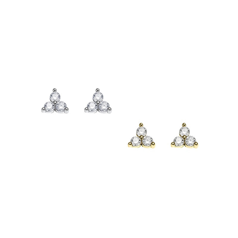 Tri Crystal Studs