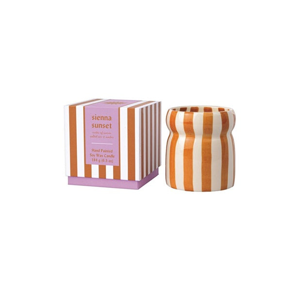 Sienna Sunset Striped Cabana Candle