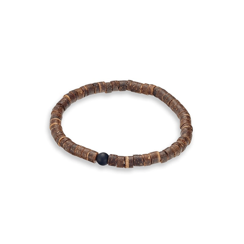 Coconut Bracelet with Onyx Bead