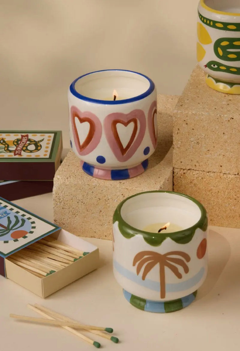 Rosewood Vanilla Heart Ceramic Candle