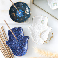 Ceramic Hamsa Incense Holder