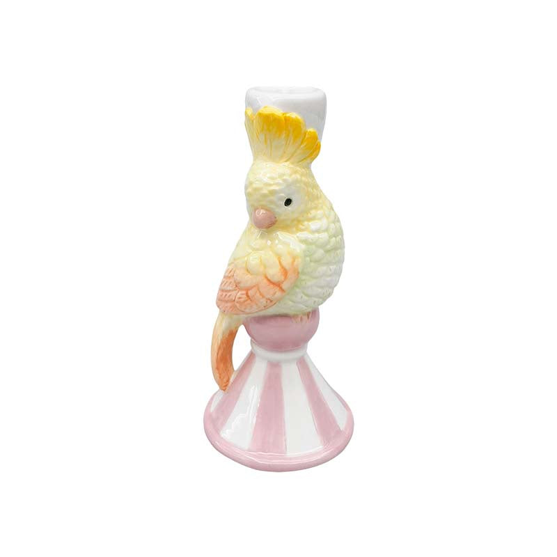 Yellow Parrot Candle Holder